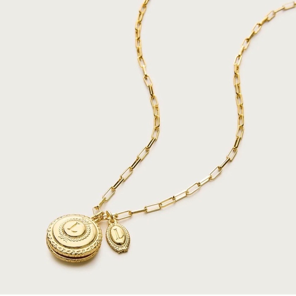 Ladurée x Crewcuts Girls' Macaron Locket Necklace J.Crew Gold "L" initial